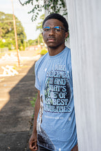 Load image into Gallery viewer, &quot;  I WILL NEVER FIT IN &quot; baby blue tee
